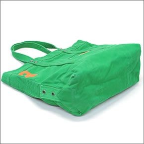 ポロ ラルフローレン BIG PONY TOTE  405532853011 BERMUDA GREEN W/ ORANGE PP ファスナー付 キャンバス トートバッグ