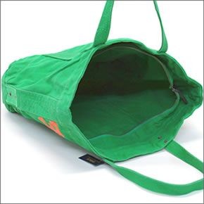 ポロ ラルフローレン BIG PONY TOTE  405532853011 BERMUDA GREEN W/ ORANGE PP ファスナー付 キャンバス トートバッグ