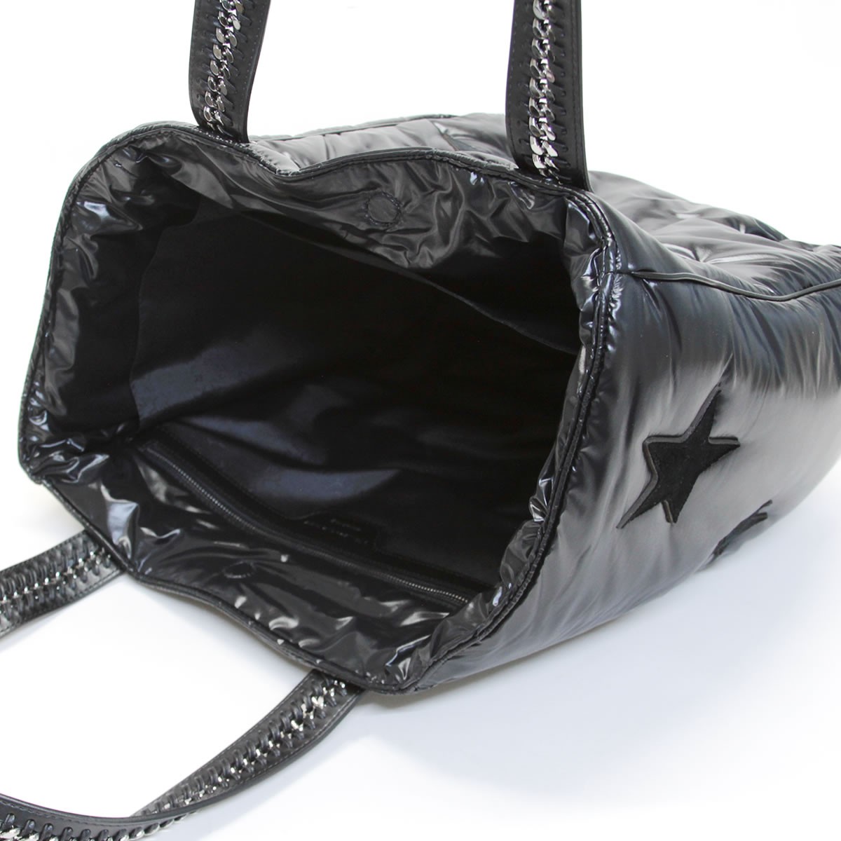 ステラマッカートニー STELLA McCARTNEY 489696 W8152 1000 ベルベット スター 星型パッチワーク ファラベラ GO ショルダーバッグ トートバッグ Tote Eco Nylon All Over Stars Falabella Go