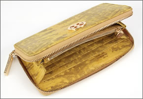 【TORY BURCH】トリーバーチ ラウンドファスナー長財布 イエロー（スネーク調） 11105040-700