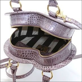 ヴィヴィアン ウエストウッド  クロコ型押し ハート型 2WAY ショルダー・ハンドバッグ NEW CHANCERY 6320 L41 LAVANDA