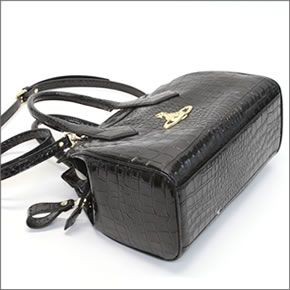 ヴィヴィアン ウエストウッド  クロコ型押し 2WAY ショルダー・ハンドバッグ NEW CHANCERY 6454 137 BALCK