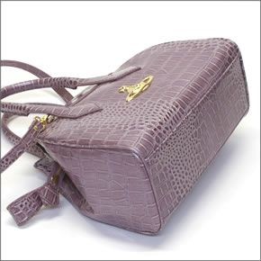 ヴィヴィアン ウエストウッド  クロコ型押し 2WAY ショルダー・ハンドバッグ NEW CHANCERY 6454 L41 LAVANDA