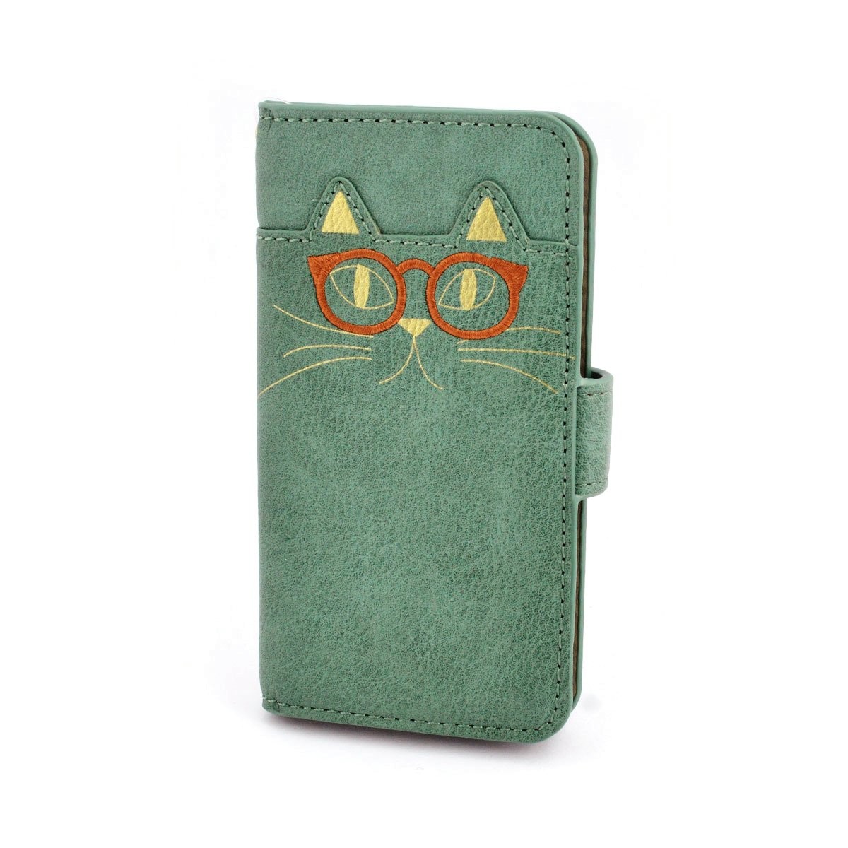 アネロ anello  ZU-M0205-MGR おすましメガネ猫 ジョセフィーヌ iPhone6・6s専用 手帳型ケース スマートフォン スマホケース アイフォンカバー