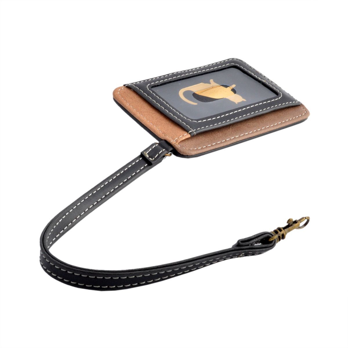 アネロ anello  ZU-D0701-BK ネコシルエット型押し ストラップ付 パスケース 定期入れ ☆猫シリーズ☆