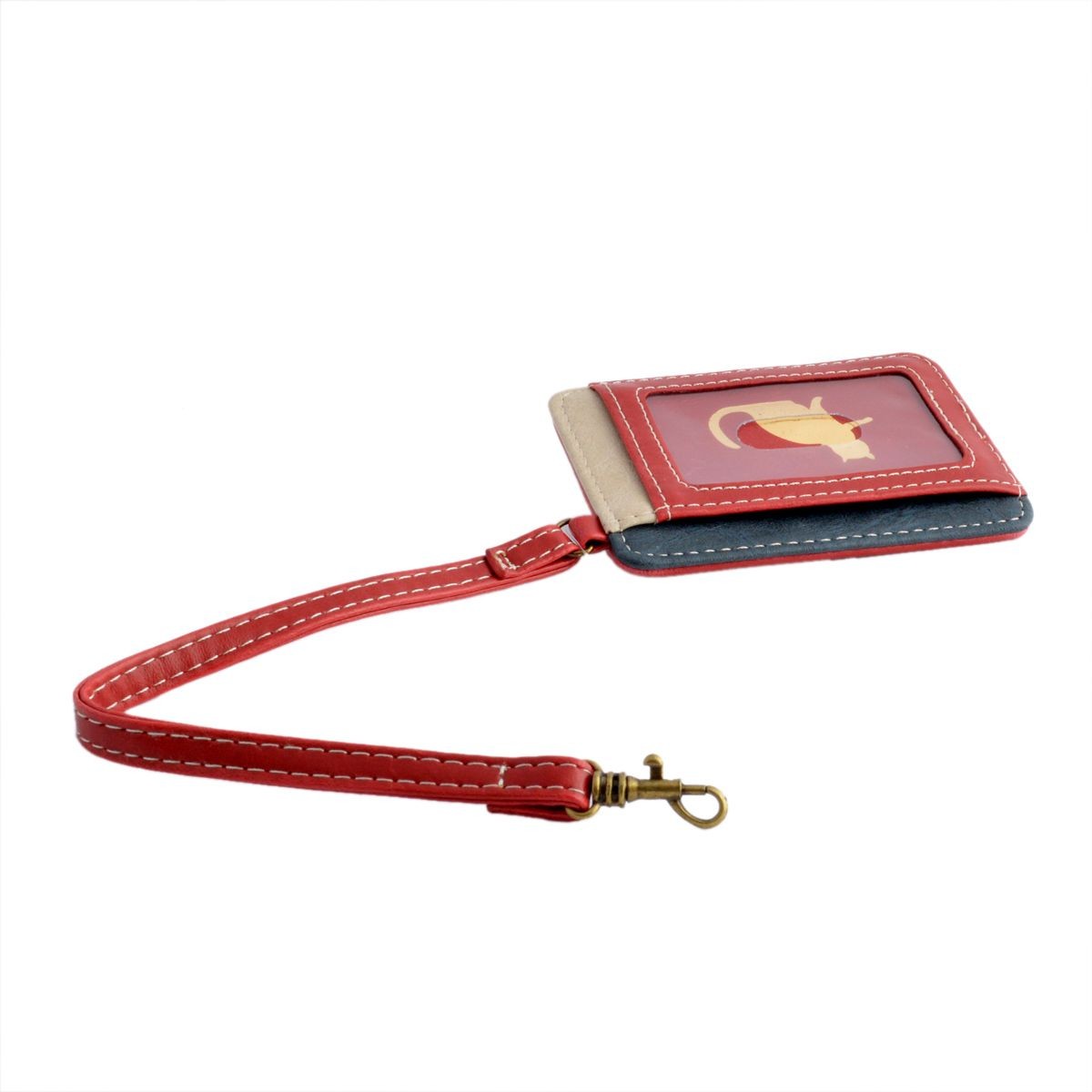 アネロ anello  ZU-D0701-RE ネコシルエット型押し ストラップ付 パスケース 定期入れ ☆猫シリーズ☆