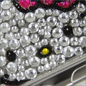 hello kitty（ハローキティ）キラキラ(ラインストーン）キティラー必須アイテム　ミラーつき　デコカードケースKTCDS002