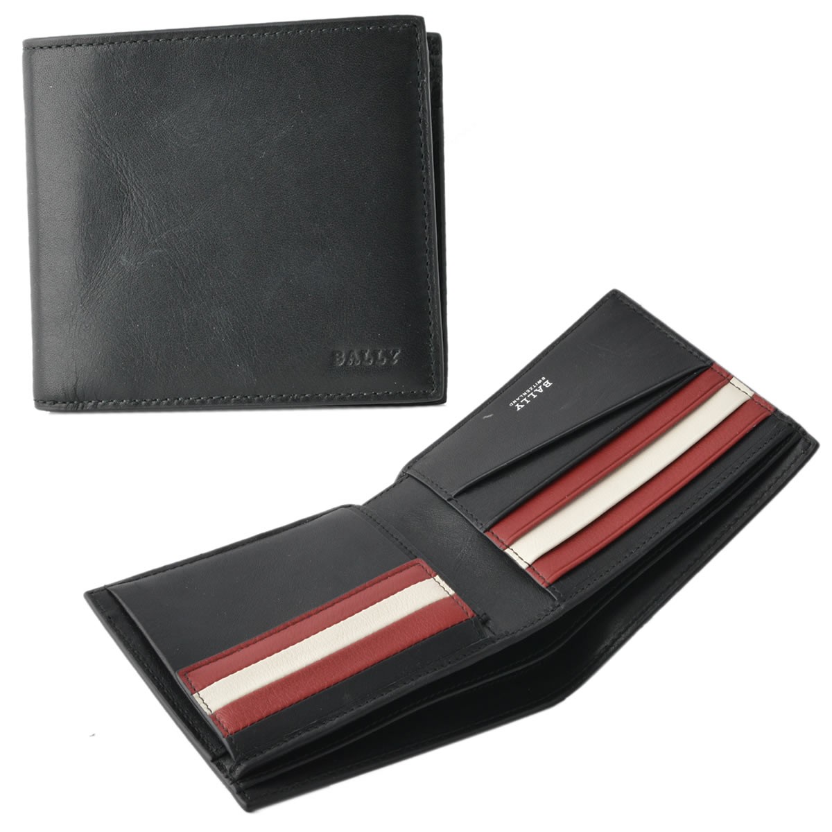 バリー BALLY TEISEL 300 6222040 バリーストライプ(内側） 小銭入れ付 二つ折り財布