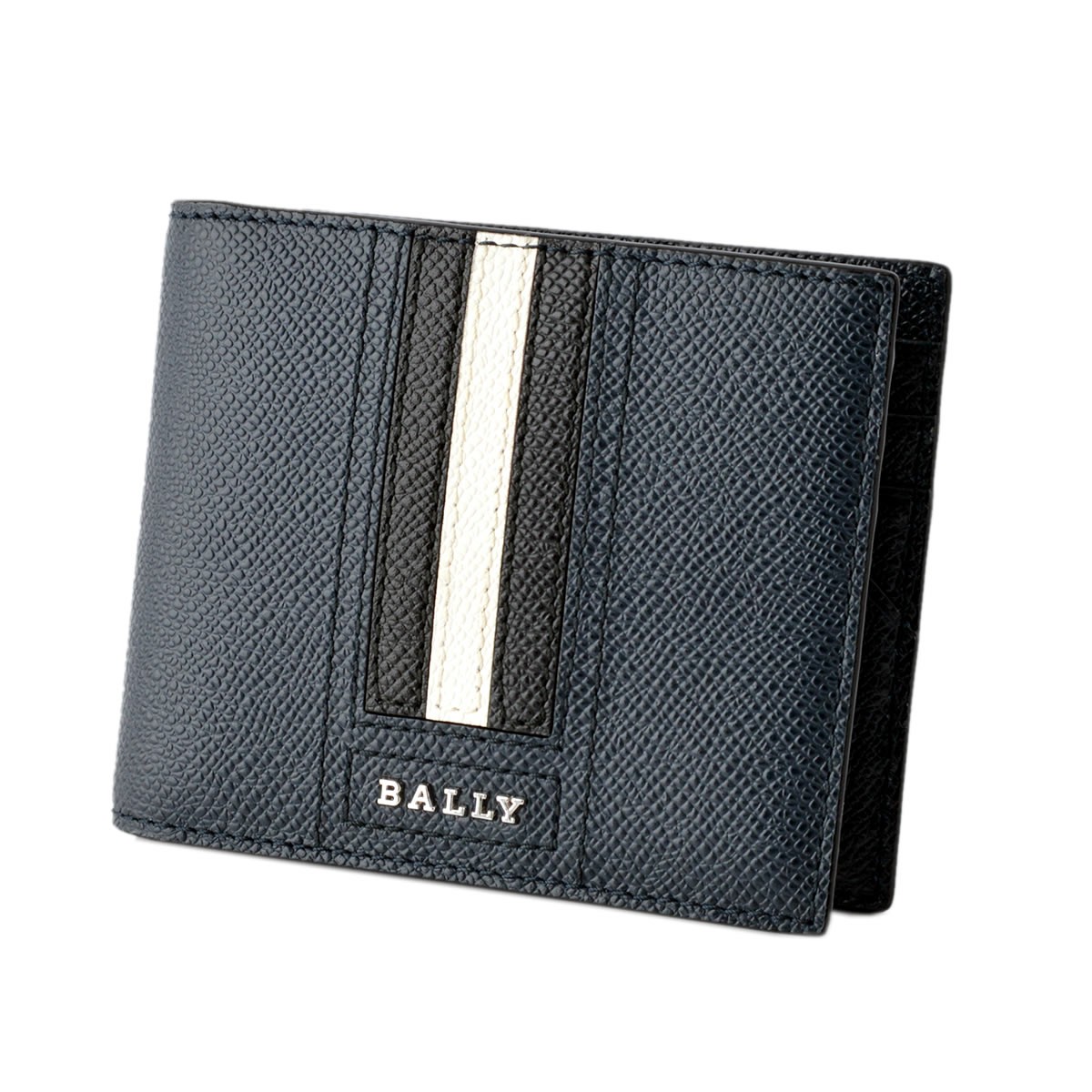 バリー BALLY TARRISHLT 17 6222035 バリーストライプ マネークリップ付 二つ折り財布 小銭入れ無し
