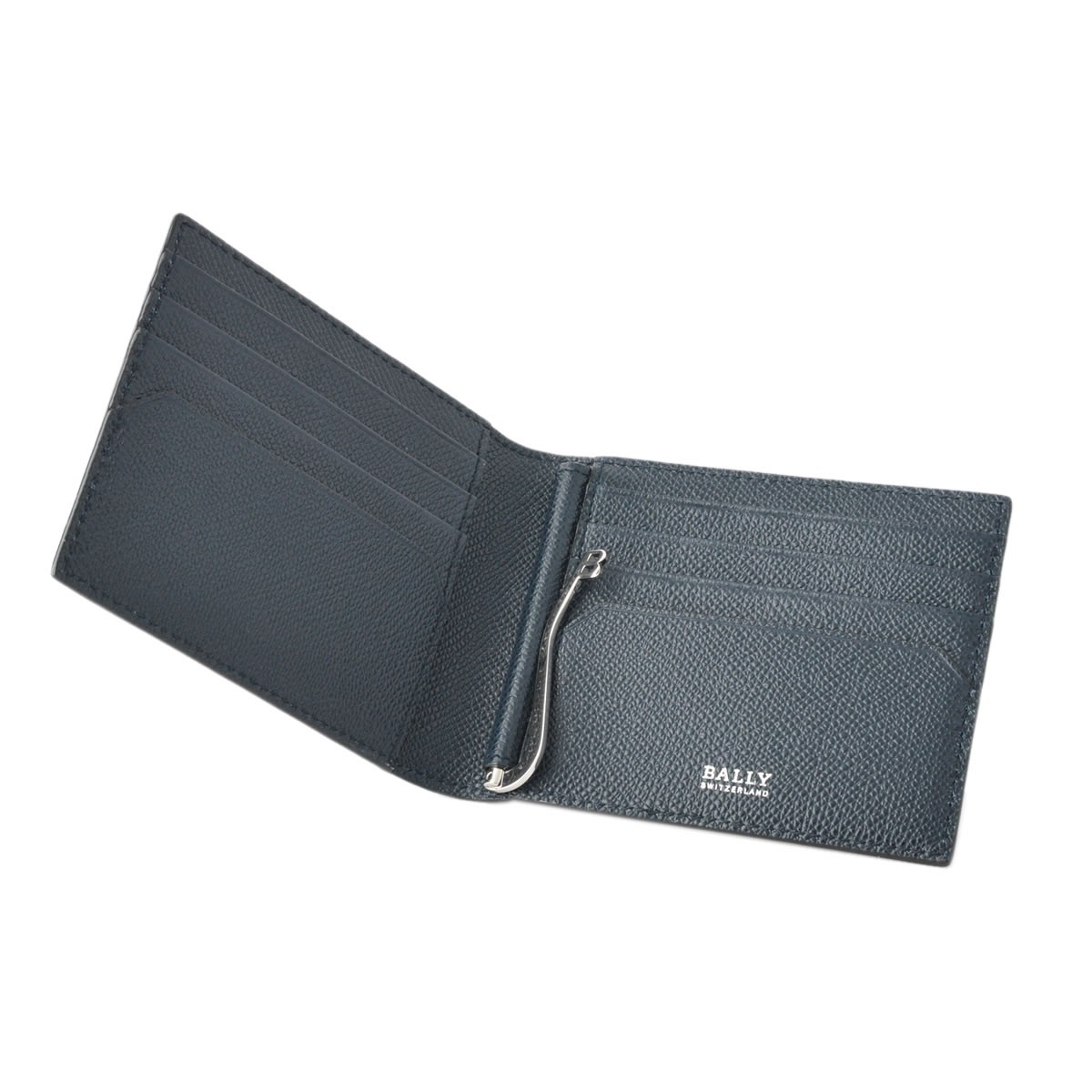 バリー BALLY TARRISHLT 17 6222035 バリーストライプ マネークリップ付 二つ折り財布 小銭入れ無し