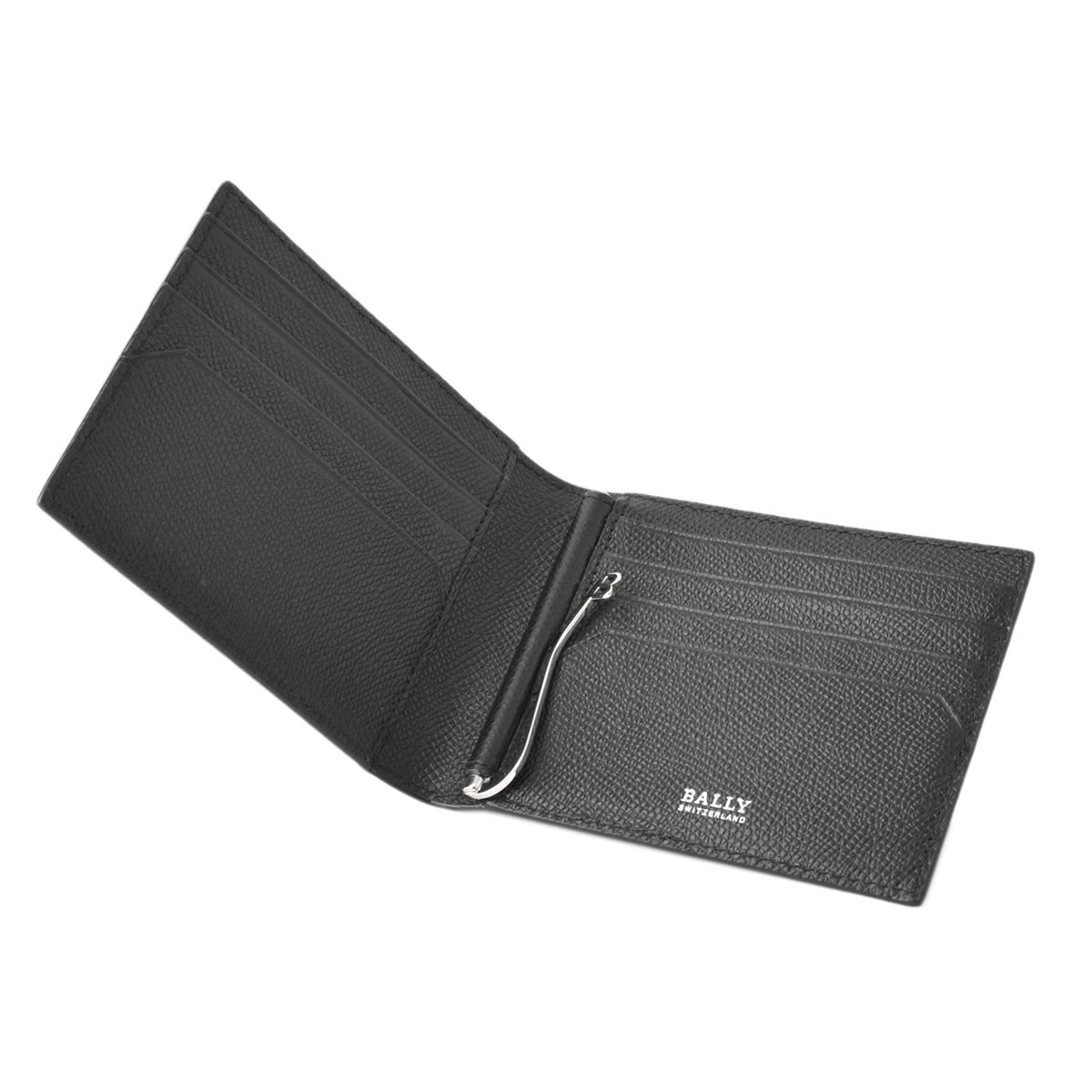 バリー BALLY TARRISHLT 10 6222034 バリーストライプ マネークリップ付 二つ折り財布 小銭入れ無し