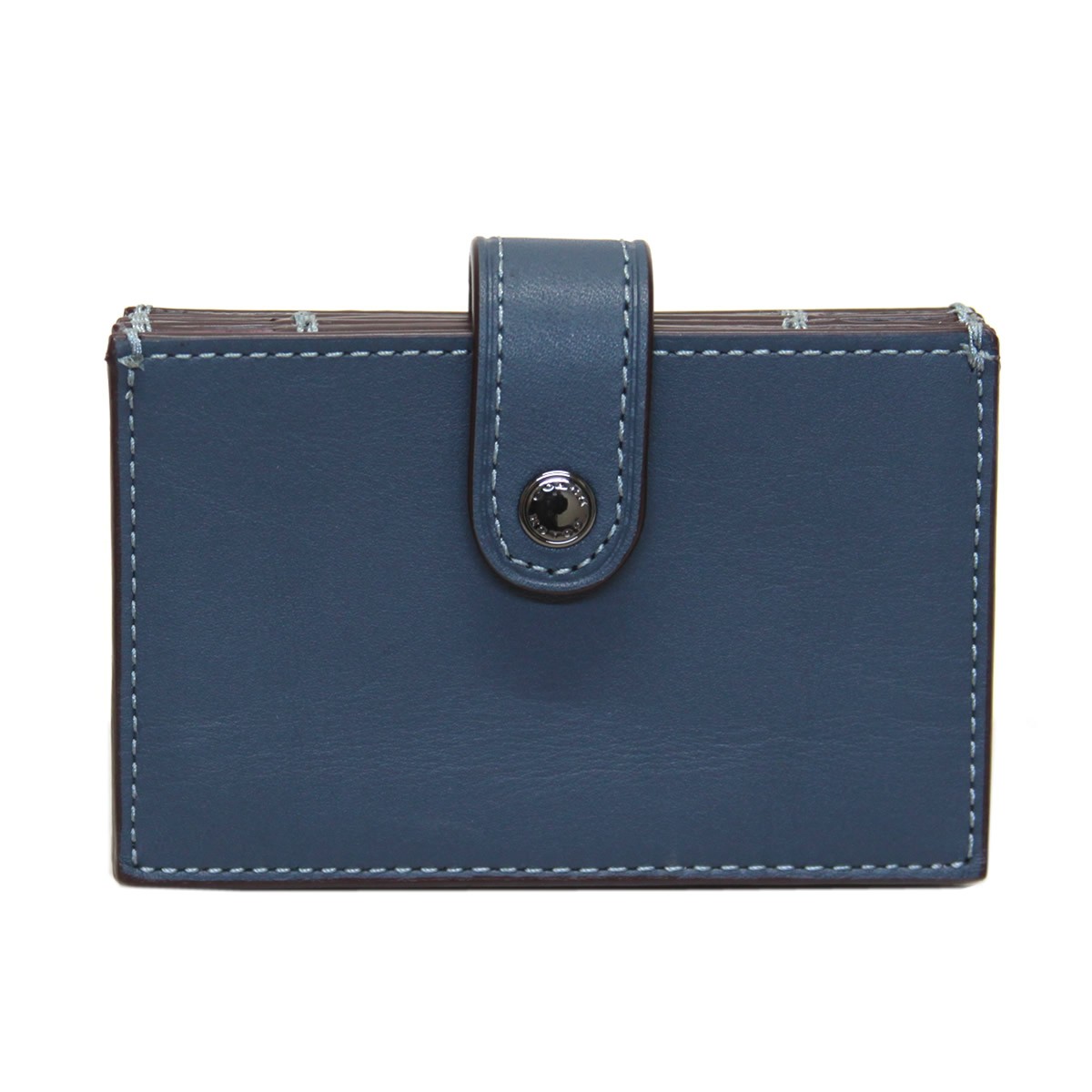 コーチ COACH 54581 Dk/Denim Primrose (DKMU5) 内外バイカラー アコーディオン カードケース 名刺入れ　 ACCORDION CARD CASE