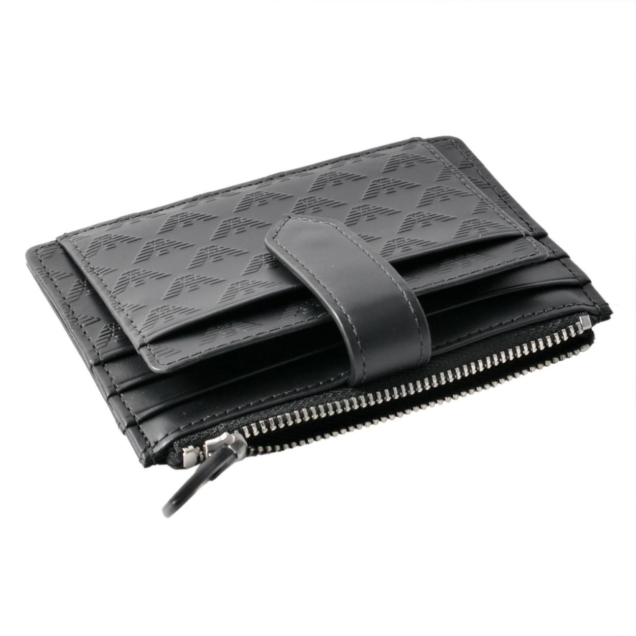 エンポリオアルマーニ EMPORIO ARMANI Y4R151 YC043 80001 イーグル型押し 定期＆小銭入れ付 カードケース