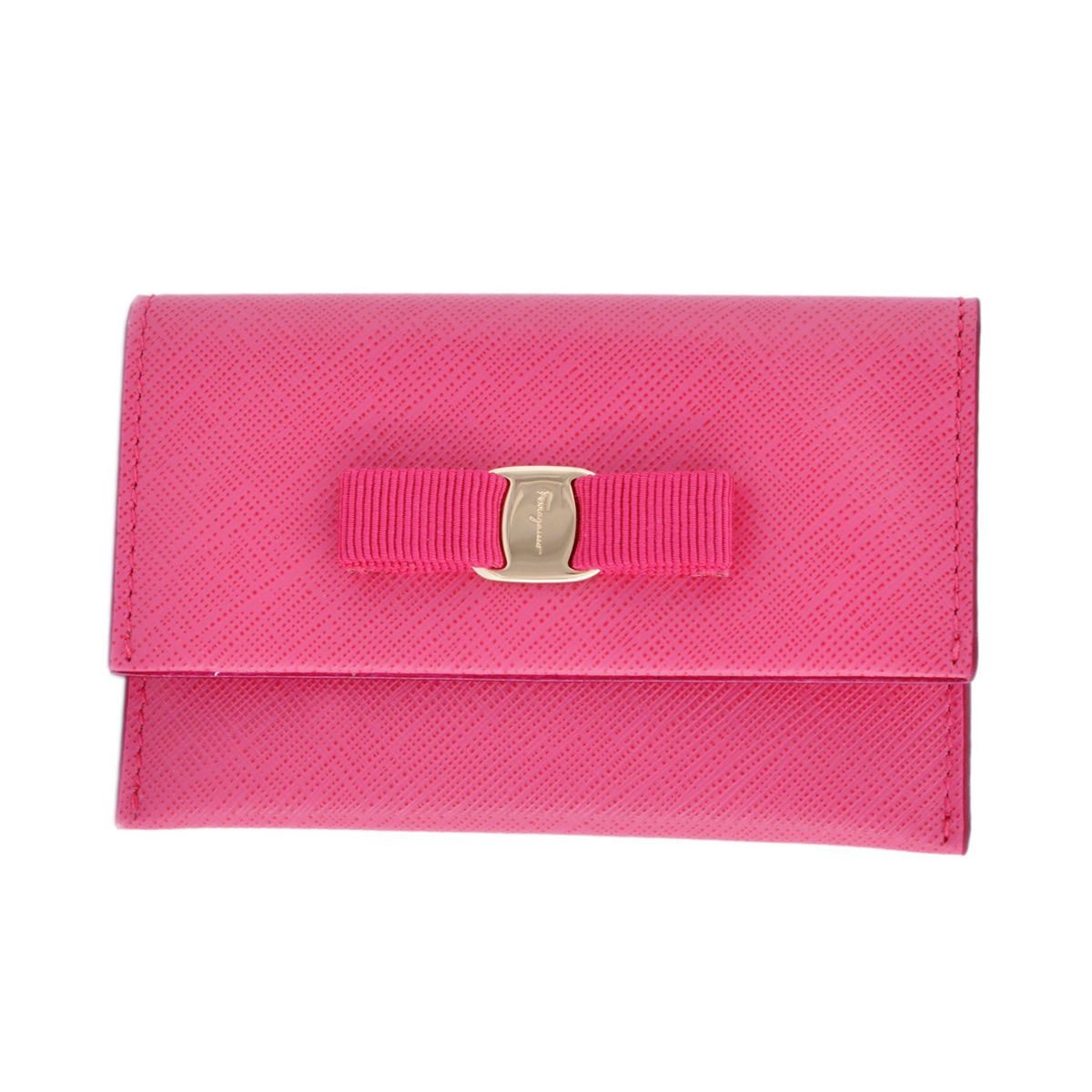 サルバトーレフェラガモ Salvatore Ferragamo 22C233 643617 framboise VARA ヴァラ・リボン カードケース 名刺入れ