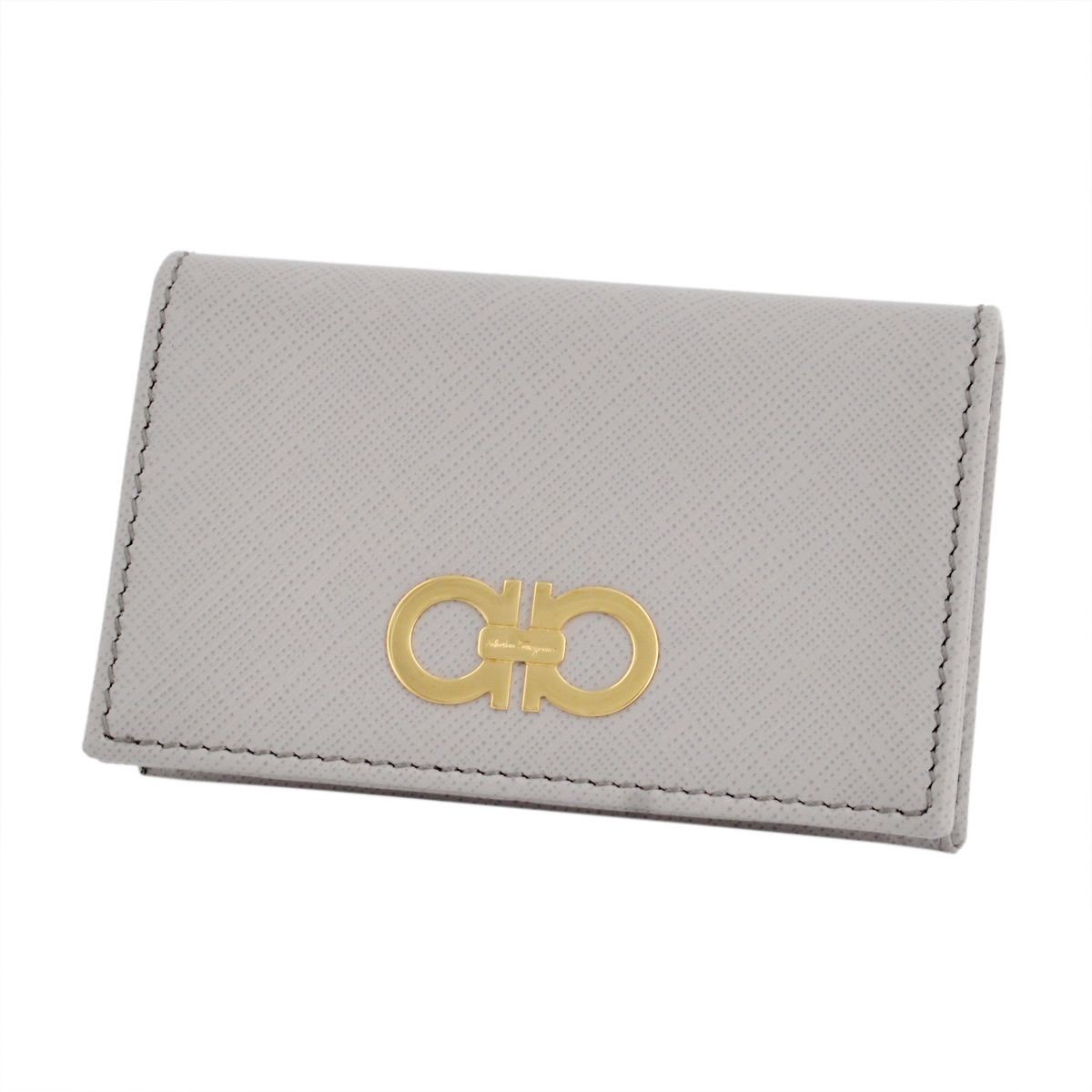 サルバトーレフェラガモ Salvatore Ferragamo 22C330 642326 gris GANCINI ガンチーニ カードケース 名刺入れ