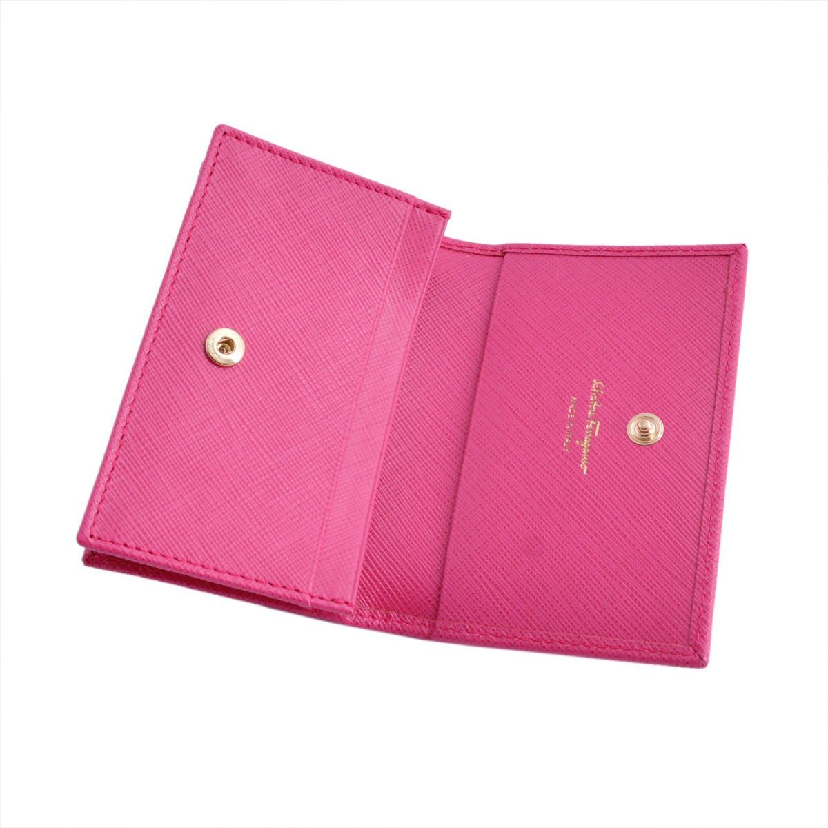 サルバトーレフェラガモ Salvatore Ferragamo 22C330 642329 framboise GANCINI ガンチーニ カードケース 名刺入れ