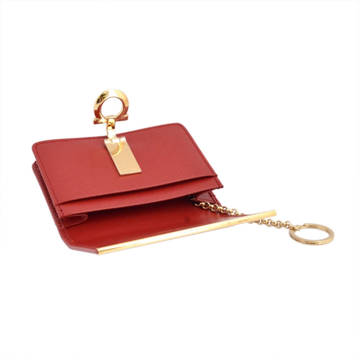 サルバトーレフェラガモ Salvatore Ferragamo 22C110 0585148 rosso GANCINI ガンチーニ キーリング付カードケース