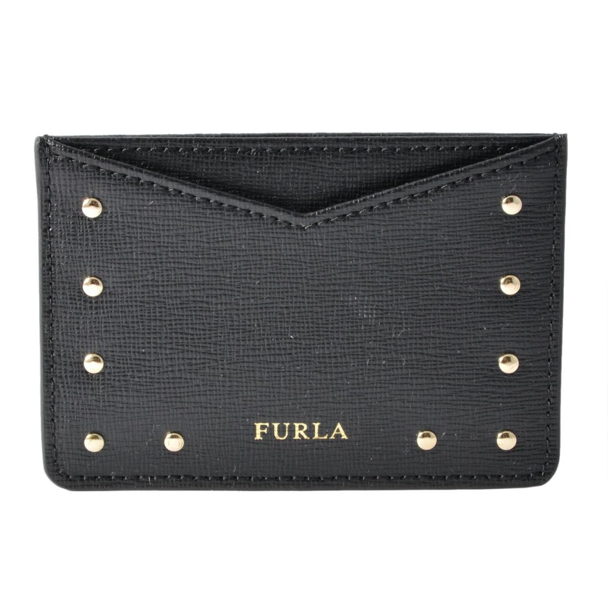 フルラ FURLA 903217 ONYX PT81 SBR ジョイア スタッズ付 名刺入れ カードケース GIOIA CREDIT CARD CASE
