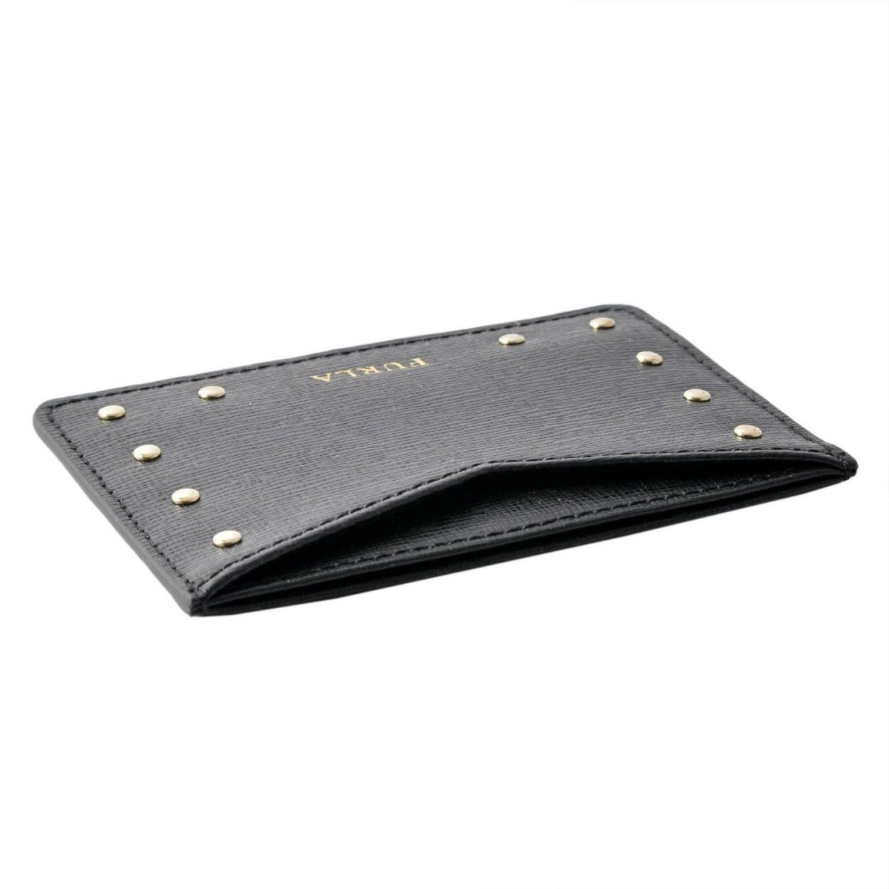 フルラ FURLA 903217 ONYX PT81 SBR ジョイア スタッズ付 名刺入れ カードケース GIOIA CREDIT CARD CASE