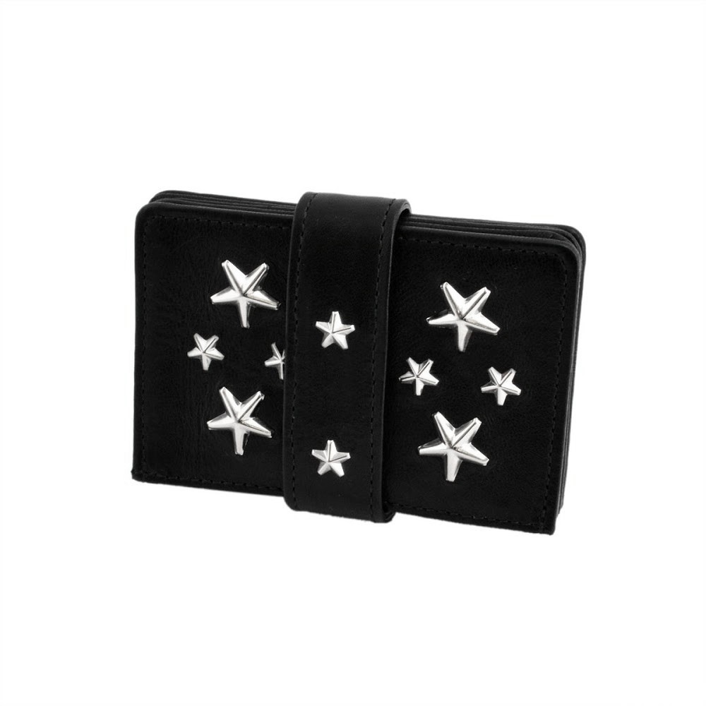 ジミーチュウ JIMMY CHOO TIGGY/CST 010003 BLACK スタースタッズ付 アコーディオン式 カードケース