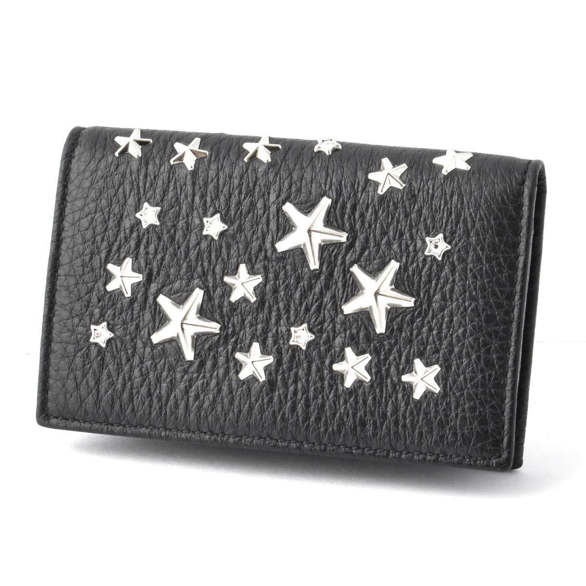 ジミーチュウ JIMMY CHOO NELLO/DCS 010003 BLACK クリスタルスター＆スタースタッズ カードケース 名刺入れ
