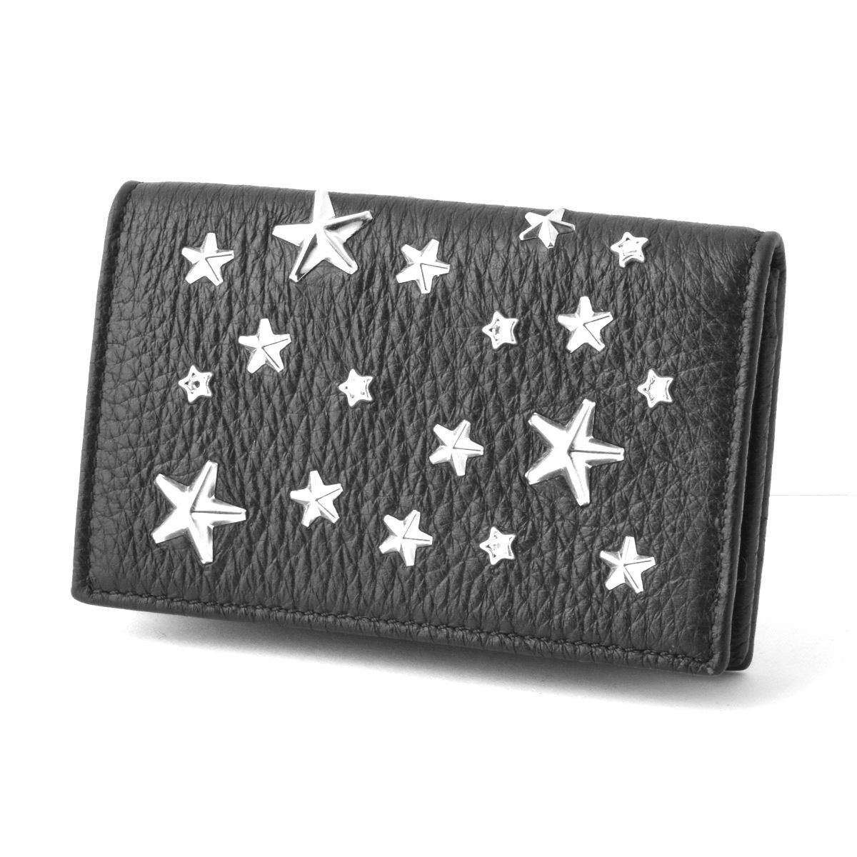 ジミーチュウ JIMMY CHOO NELLO/DCS 010003 BLACK クリスタルスター＆スタースタッズ カードケース 名刺入れ