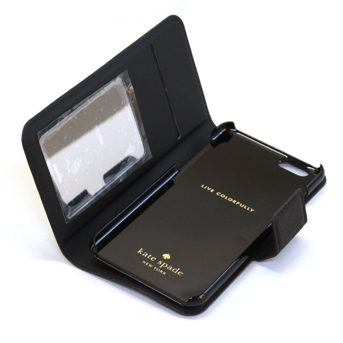 ケイトスペード Kate Spade 8ARU1091 004 Black/Pebble バイカラー 手帳型 アイフォンケース （iphone6・6s専用） スマホカバー Cedar Street IPhone 6 Leather Wrap Folio