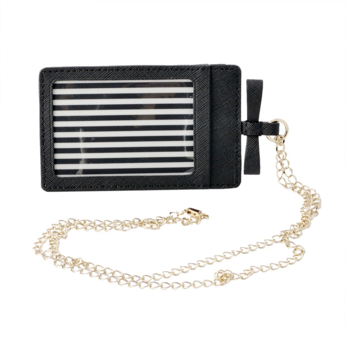 ケイトスペード Kate Spade PWRU5486 001 リボンモチーフ チェーンストラップ付 パス（定期）・カードケース入れ CAMERON STREET lanyard