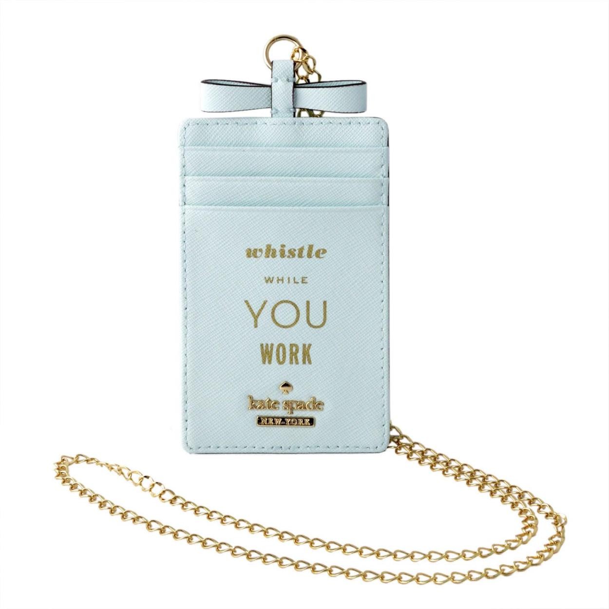 ケイトスペード Kate Spade PWRU5486 463 リボンモチーフ チェーンストラップ付 パス（定期）・カード入れ CAMERON STREET lanyard