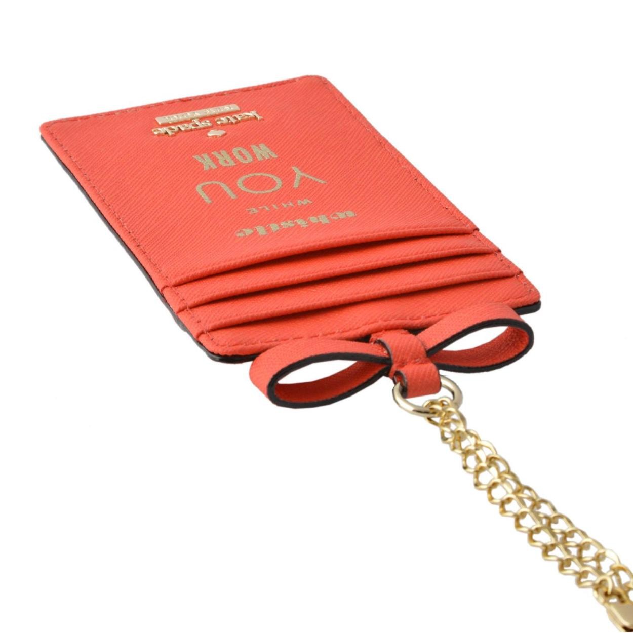 ケイトスペード Kate Spade PWRU5486 624 リボンモチーフ チェーンストラップ付 パス（定期）・カード入れ CAMERON STREET lanyard