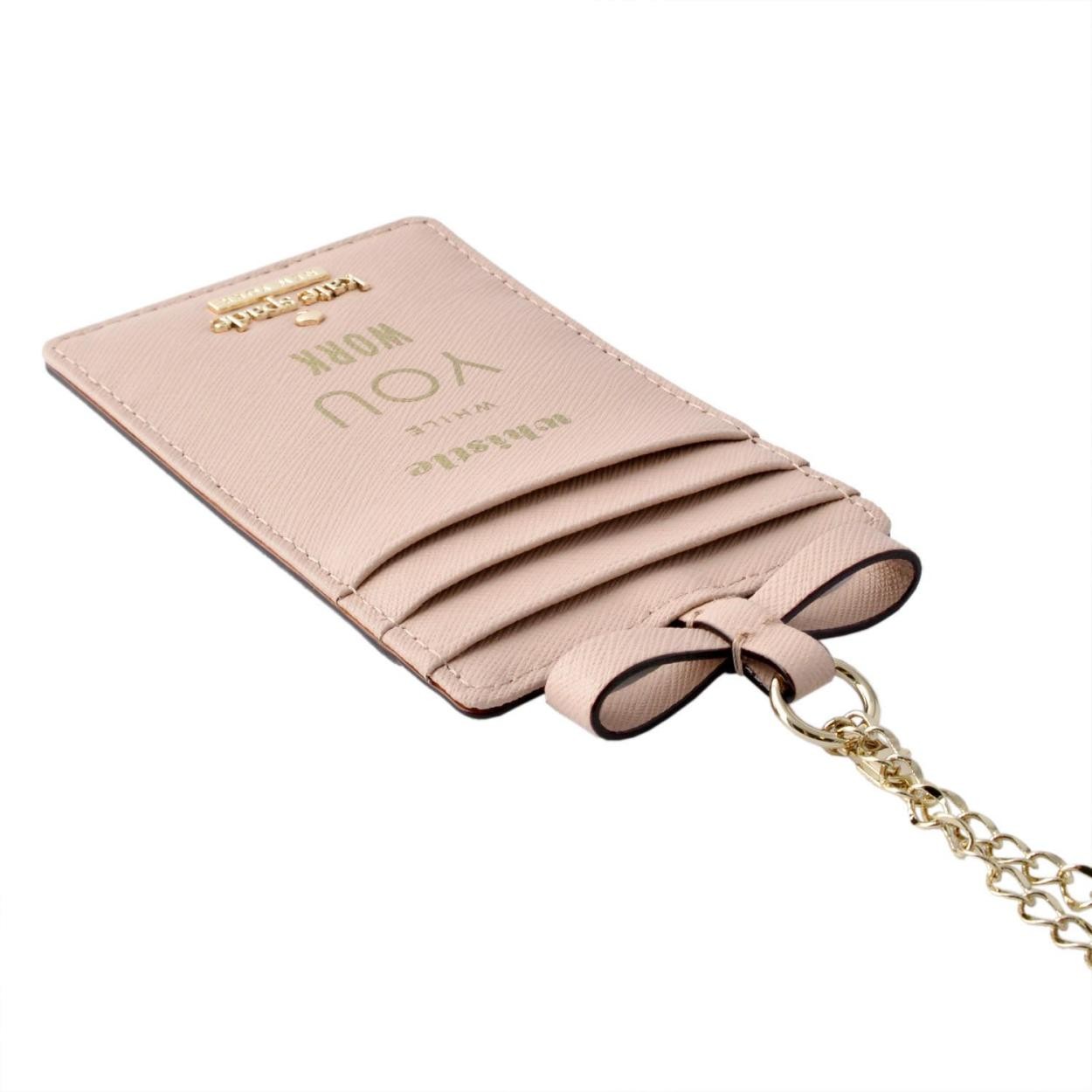 ケイトスペード Kate Spade PWRU5486 231 リボンモチーフ チェーンストラップ付 パス（定期）・カード入れ CAMERON STREET lanyard