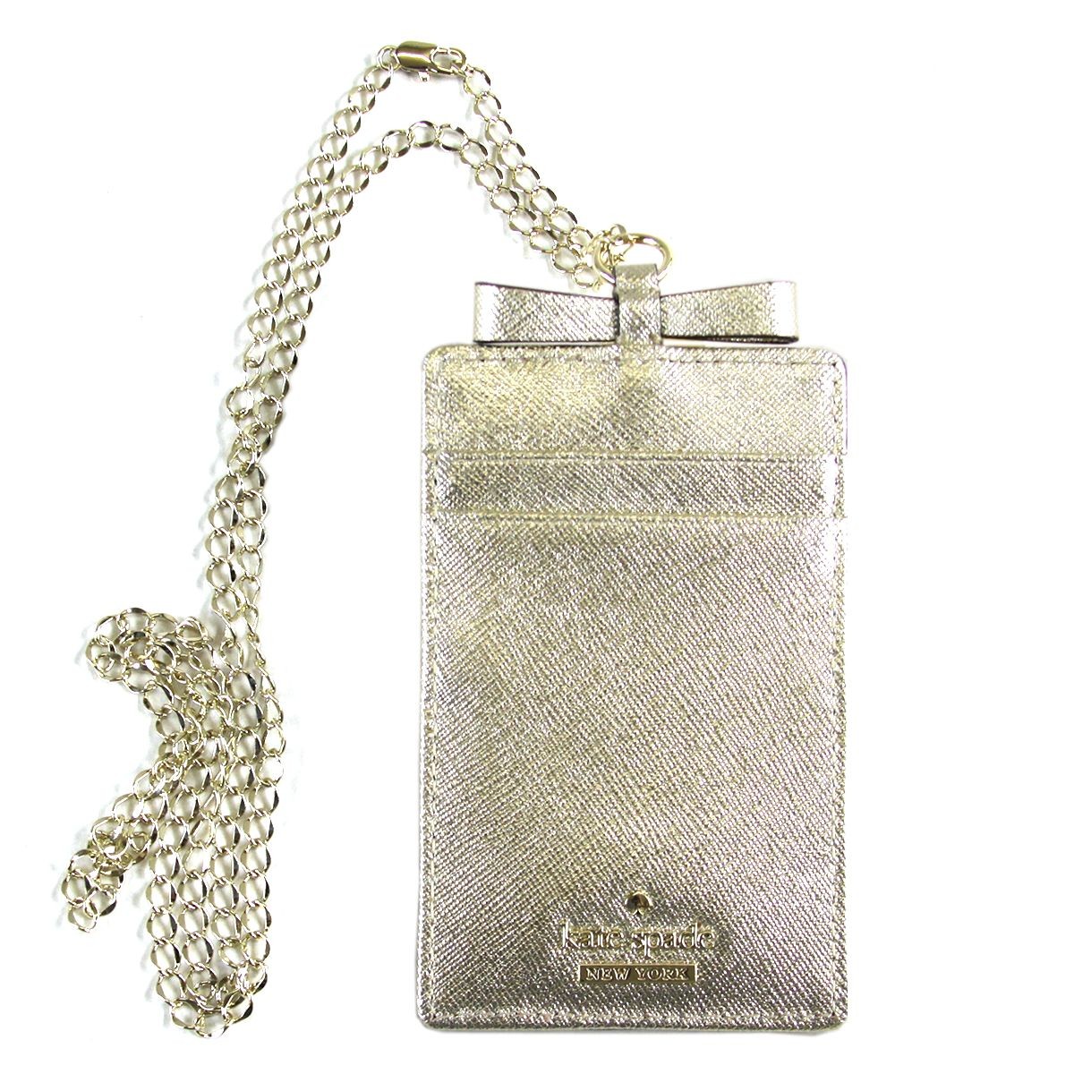 ケイトスペード Kate Spade PWRU6015 711 リボンモチーフ チェーンストラップ付 パス（定期）・カード入れ CAMERON STREET anyard