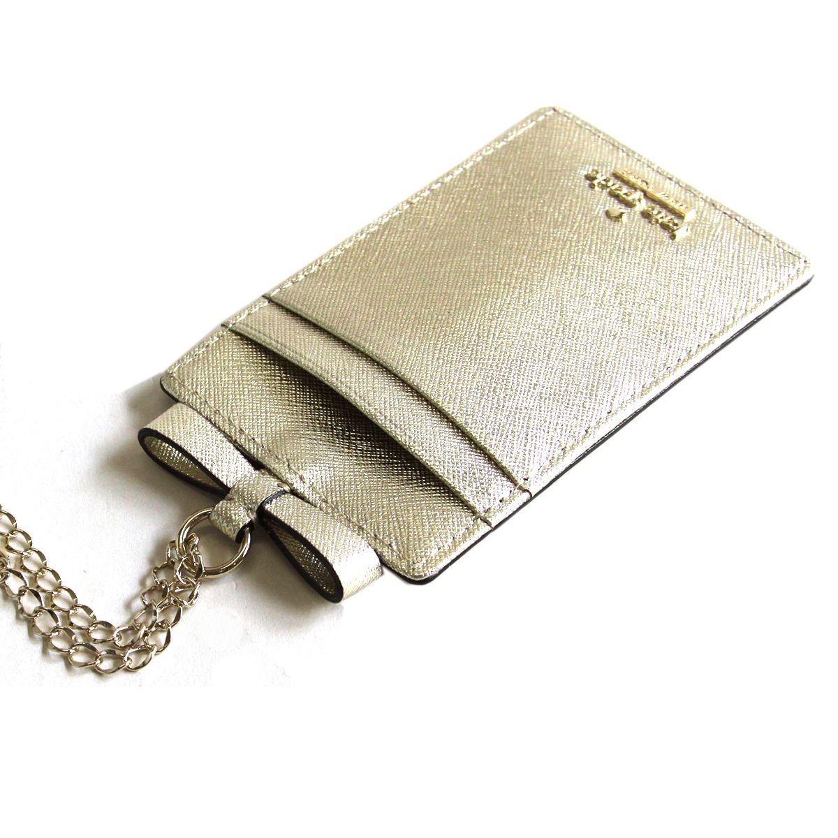 ケイトスペード Kate Spade PWRU6015 711 リボンモチーフ チェーンストラップ付 パス（定期）・カード入れ CAMERON STREET anyard