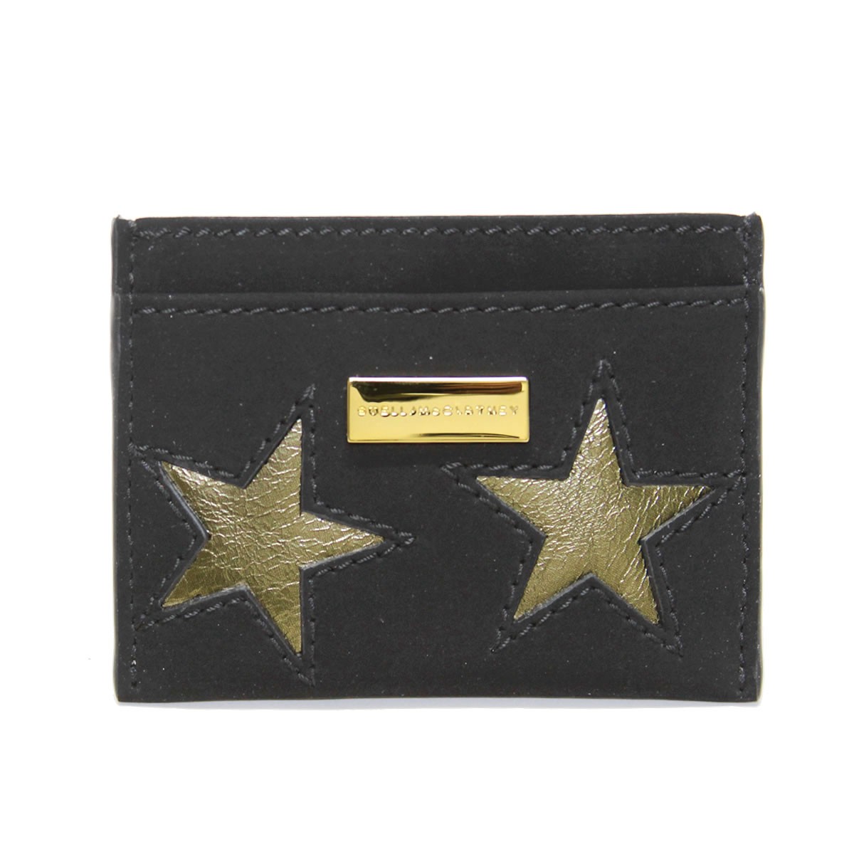 ステラマッカートニー STELLA McCARTNEY 431019 W8140 1000 スター 星型パッチワーク カードケース 名刺入れ Credit Card Case Gold Stars