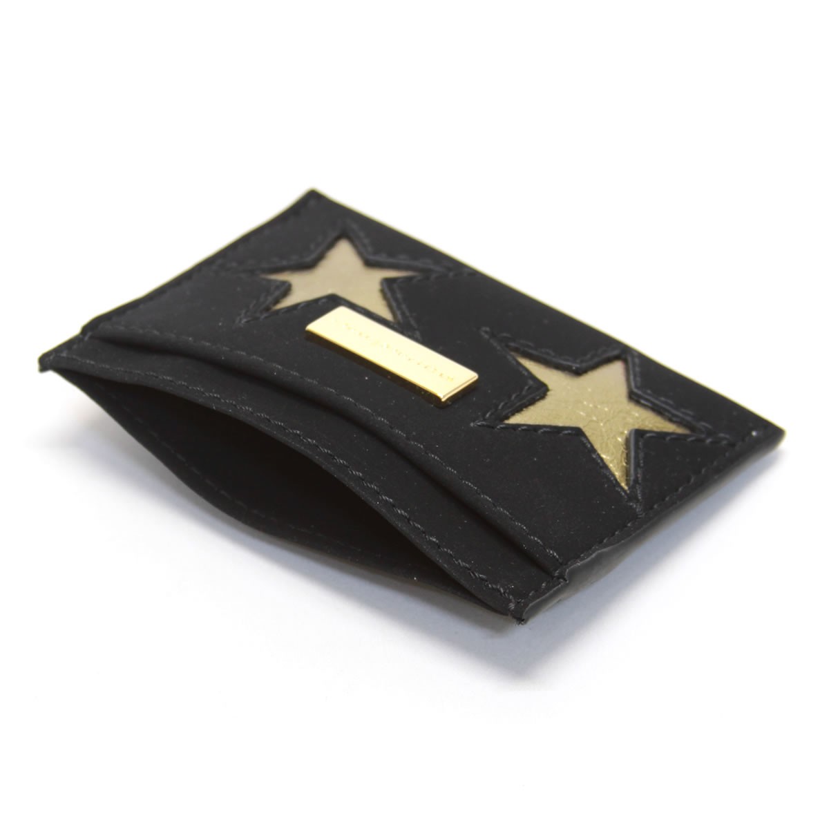 ステラマッカートニー STELLA McCARTNEY 431019 W8140 1000 スター 星型パッチワーク カードケース 名刺入れ Credit Card Case Gold Stars
