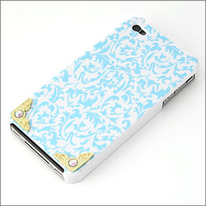 iPhone4・iPhone4S 専用ケース 上品な感じの愛されカラー ロココ調テイストとラインストーンがモテポイント☆ デコカバー（ハードカバー） RCP003