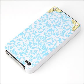 iPhone4・iPhone4S 専用ケース 上品な感じの愛されカラー ロココ調テイストとラインストーンがモテポイント☆ デコカバー（ハードカバー） RCP003