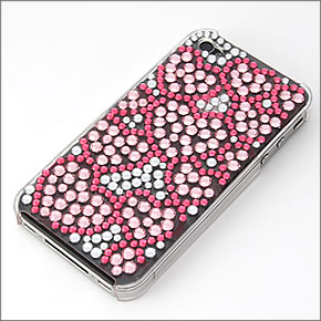 iPhone4・iPhone4S 専用ケース キラキラ(ラインストーン）デコカバー（ハードケース）で可愛く着せ替え☆ハートがいっぱい胸キュンテイスト DCP006