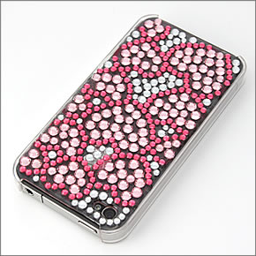iPhone4・iPhone4S 専用ケース キラキラ(ラインストーン）デコカバー（ハードケース）で可愛く着せ替え☆ハートがいっぱい胸キュンテイスト DCP006