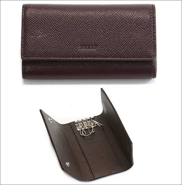 バリー BANTOS 146 AUBERGINI MAN/BARK 14 4連キーケース 型押しカーフ