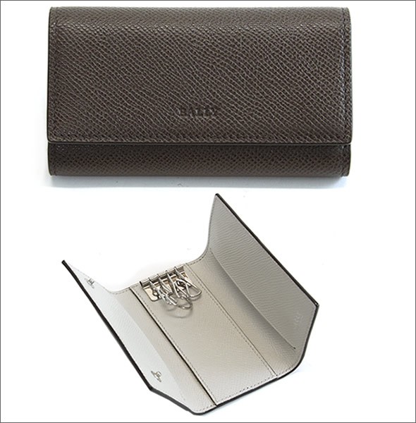 バリー BANTOS 161 BARK 14/MOUSSE 14 4連キーケース 型押しカーフ