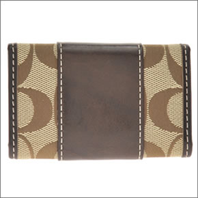 コーチ ペネロピ シグネチャー6連キーケース カーキ/マホガニー 42185 SKHMA