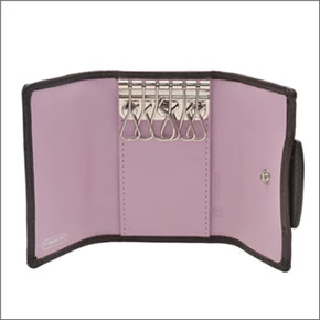 コーチ ペネロピ シグネチャー6連キーケース カーキ/マホガニー 42185 SKHMA