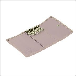 コーチ サットン シグネチャー  6連キーケースキャンバス×クロコ型押しレザー クリームライトカーキ/ライトピンク 46271 SVAQJ