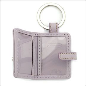 コーチ ハートチャーム付 シグネチャー ピクチャーフレーム  キーリング キーホルダー ライラック 92348 SV/LL