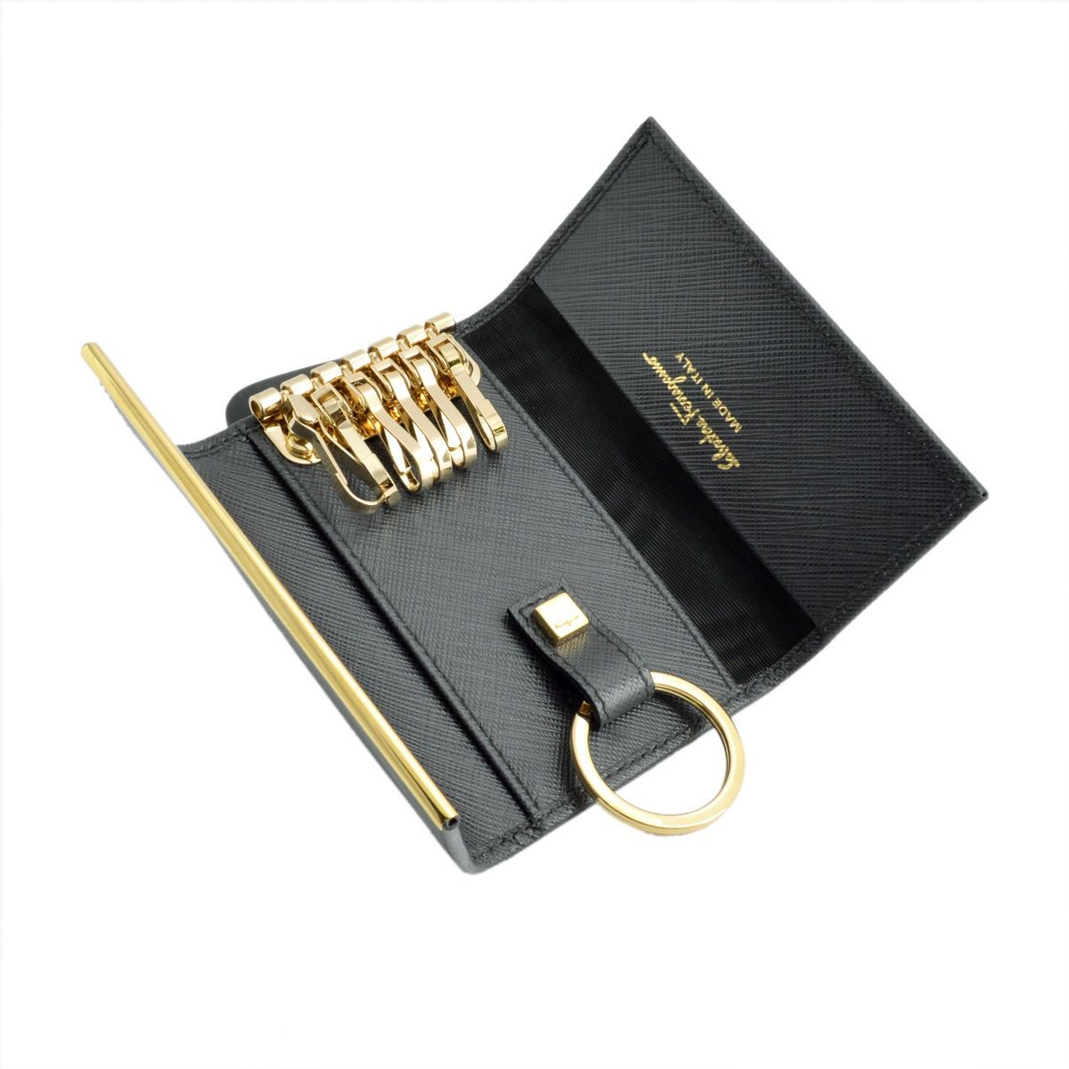 サルバトーレフェラガモ Salvatore Ferragamo 224627 642913 fumee GANCINI ガンチーニ キーリング＋6連キーケース