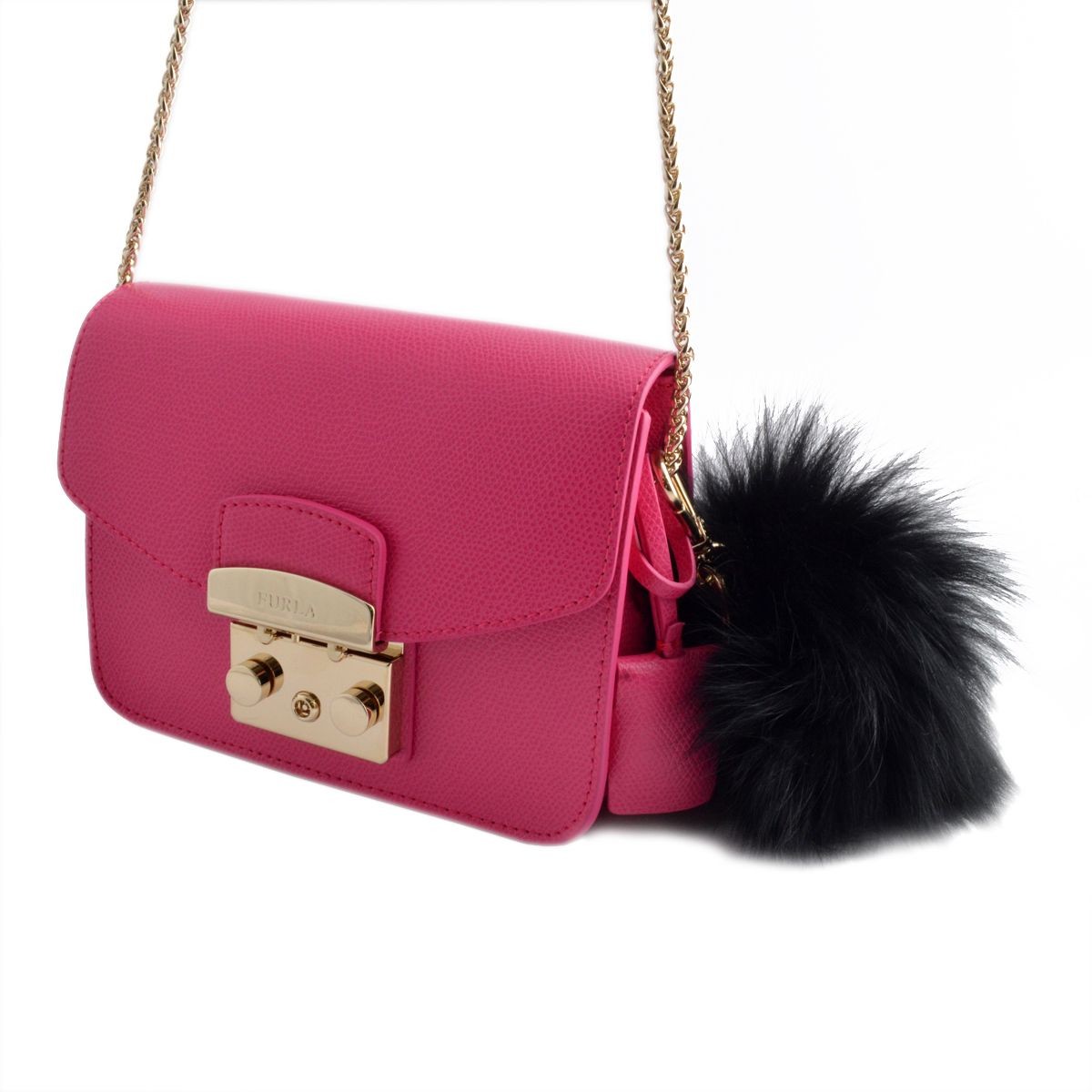 フルラ FURLA 790215 RI89 PZ0 ONYX バッブル ファー キーリング バッグチャーム BUBBLE KEYRING PON PON MONOCOL