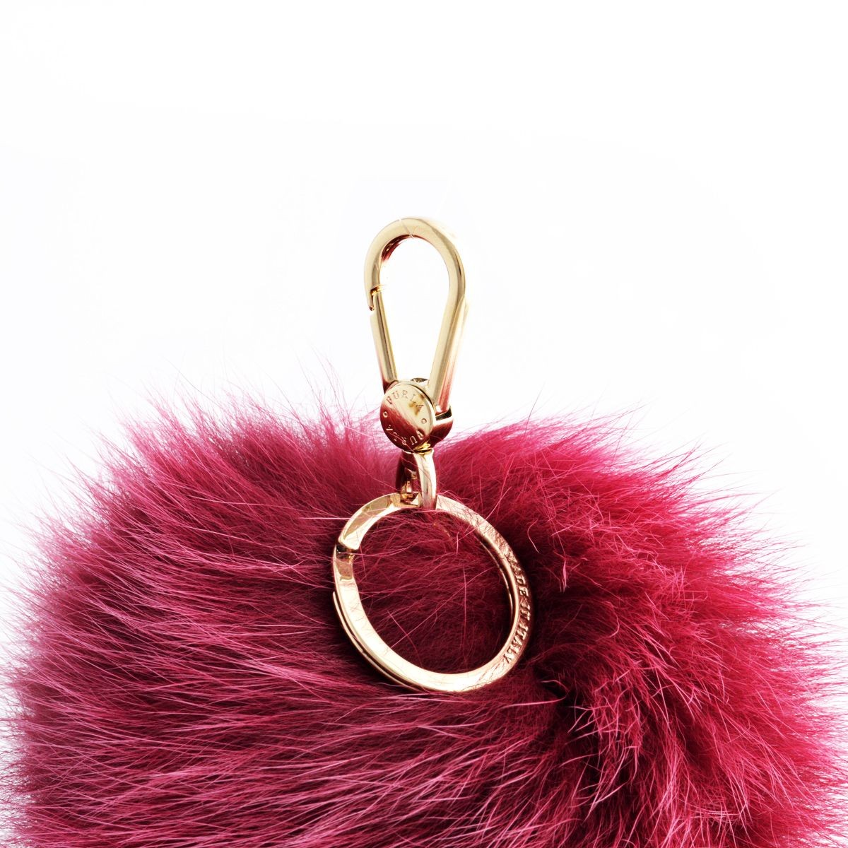フルラ FURLA 828868 RI89 PZ0 LAMPONE バッブル ファー キーリング バッグチャーム BUBBLE KEYRING PON PON MONOCOL