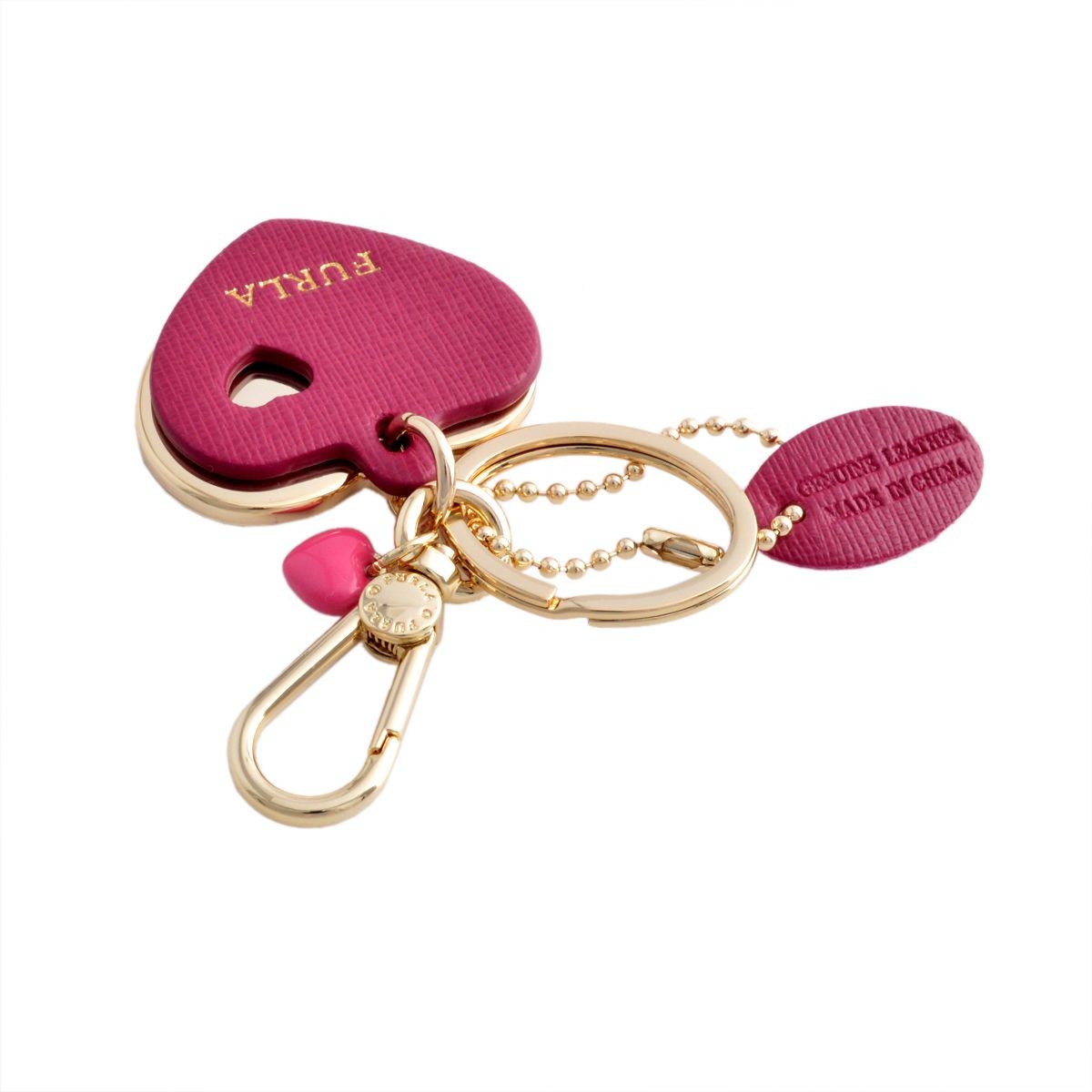 フルラ FURLA 828779 RG57 FG0 LAMPONE ハートモチーフ キーリング バッグチャーム VENUS KEYRING DOPPIO CUORE