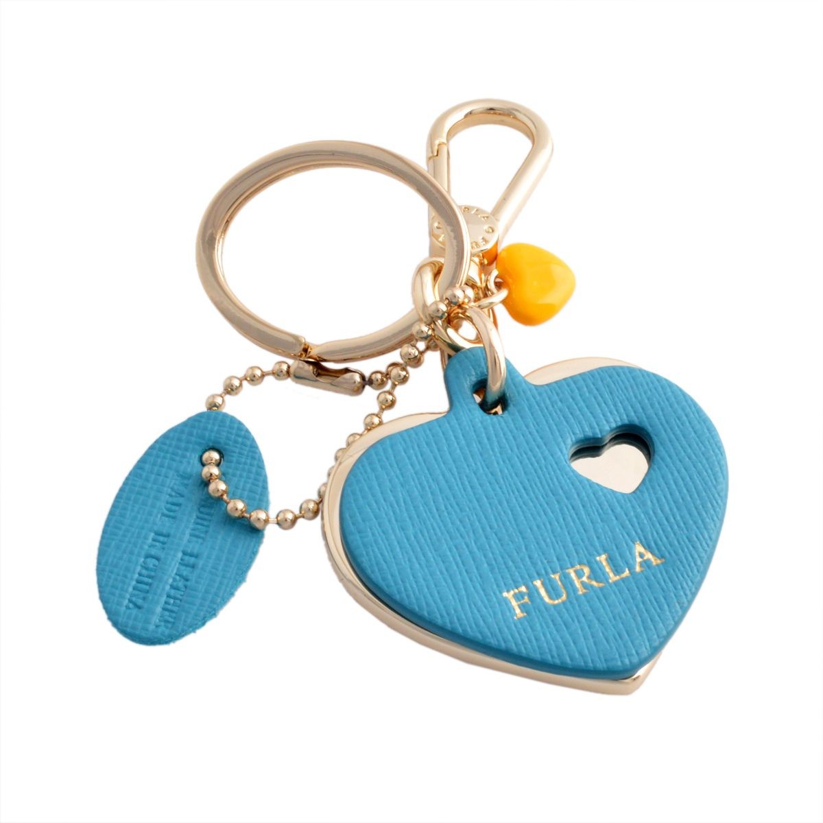 フルラ FURLA 828781 RG57 FG0 TURCHESE ハートモチーフ キーリング バッグチャーム VENUS KEYRING DOPPIO CUORE